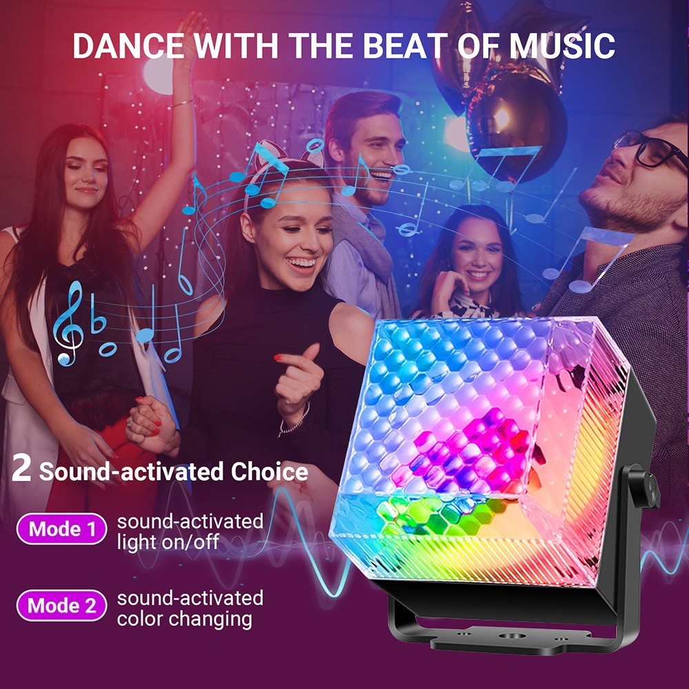 Mini Disco LED Stage Light Party RGB Lights Sound Activated Night Lights Remote