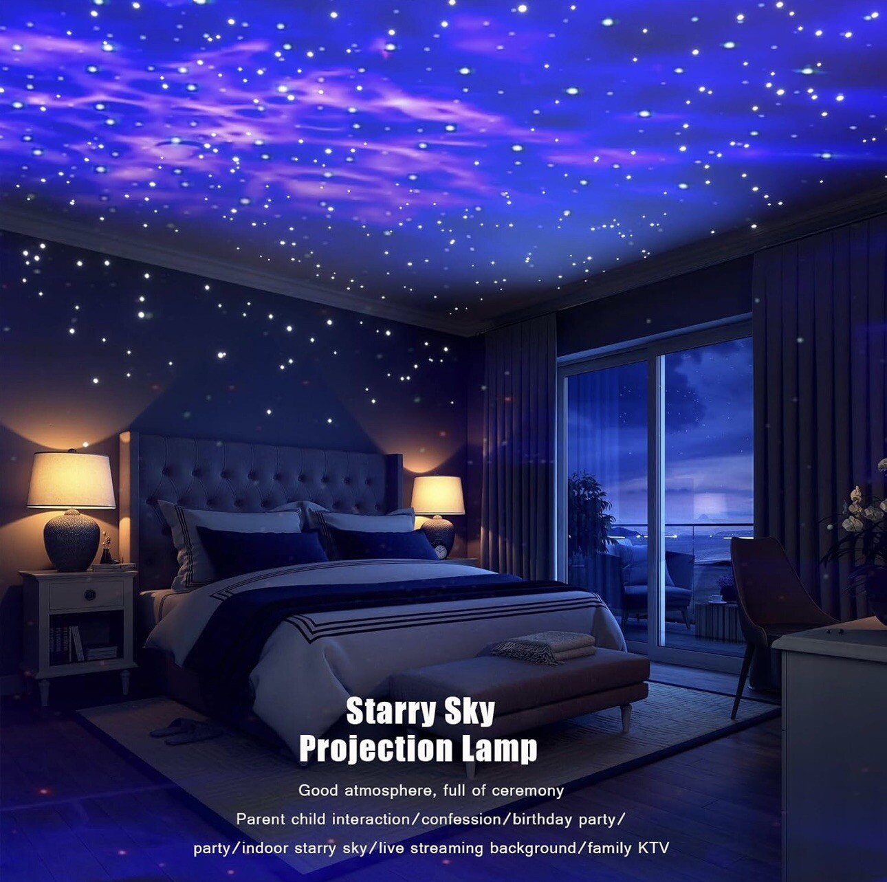 Party Disco Light,DJ Strobelight,Sound-Activated, RemoteStage Star & Ocean Light
