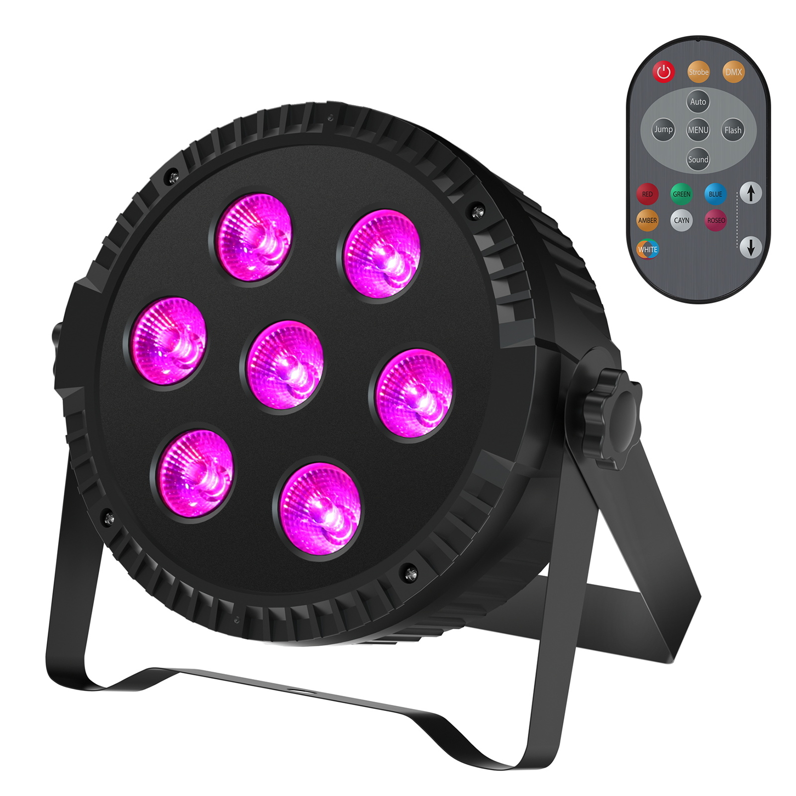 4PCS 7 LED PAR Can RGBW Stage Lighting DJ Disco Club Wash Party Lights Show DMX