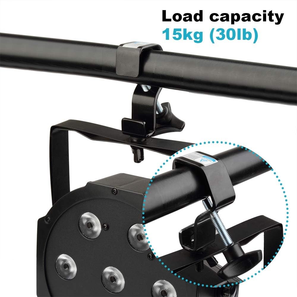 6 Pack Black Truss Clamps Stage Light Hook, Heavy Duty Iron C Clamp Fits Pipe OD