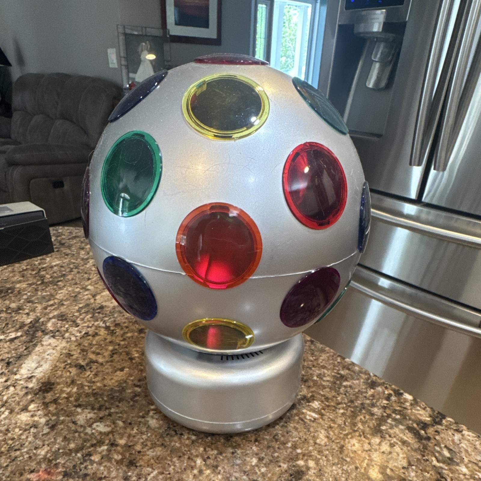 Rotating Disco Ball Style Effect Light Fixture, Multicolor, Incandescent, Corded