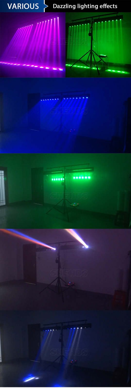 2PCS 8x12W LED Stage Moving Head Beam Bar Light RGBW DMX Disco Party Lighting