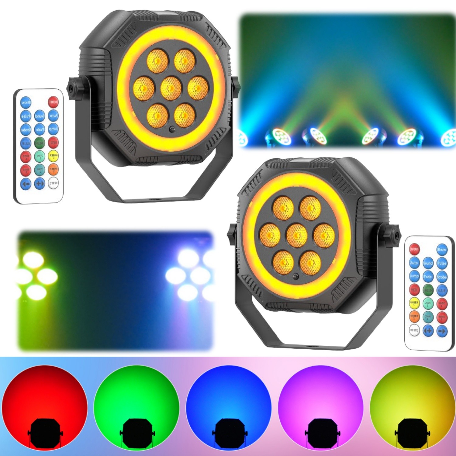 2PCS DJ Lighting Disco Party Stage Light LED RGB Beam Lights Show PAR Lighting