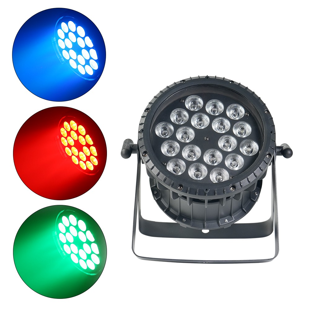 IP65 Waterproof LED Par Light 18x18W 6in1 RGBWA+UV DMX Outdoor Stage Lighting DJ