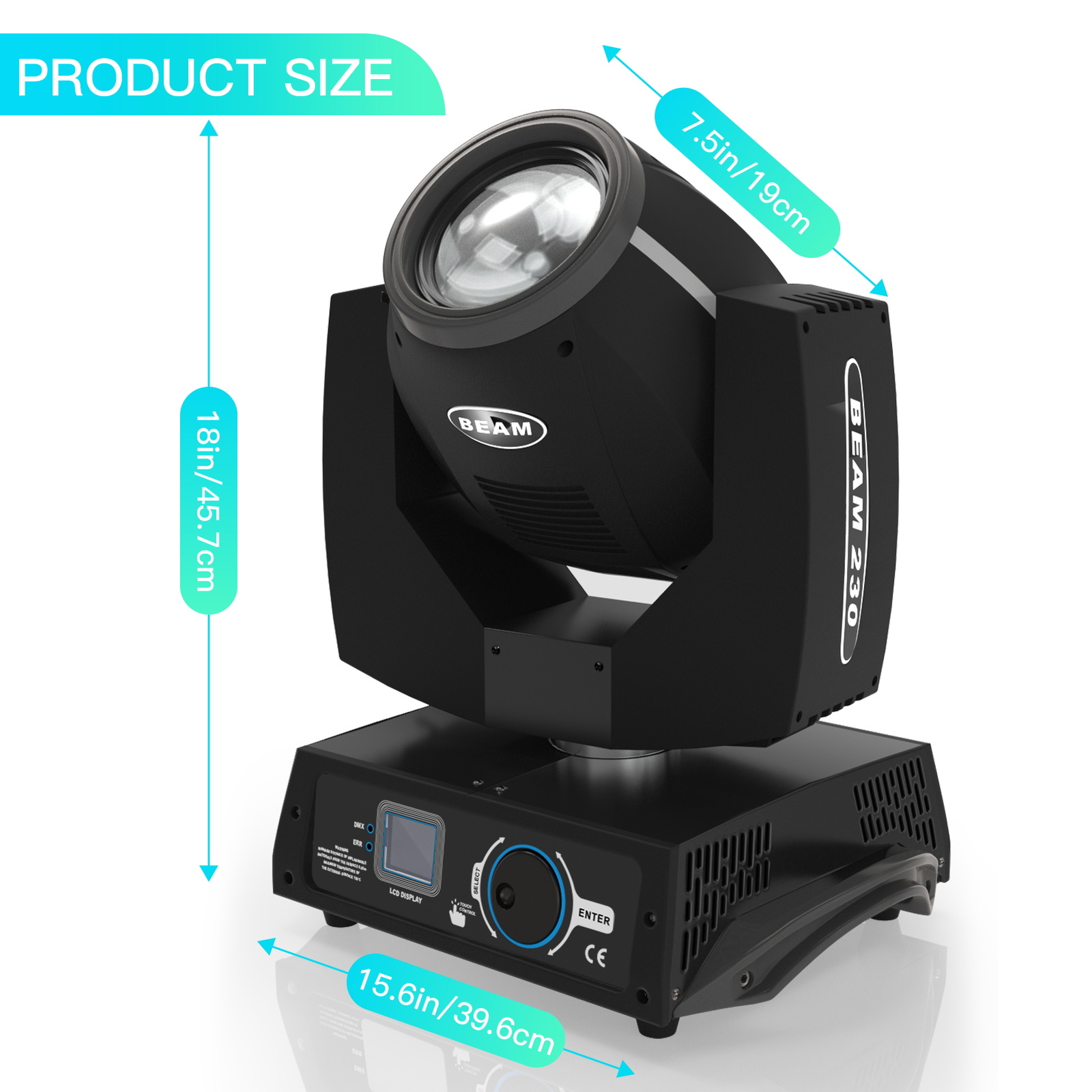 4PCS 7R 230W Sharpy Beam 8+16 Prisms Moving Head DMX DJ Stage Spotlighting Party