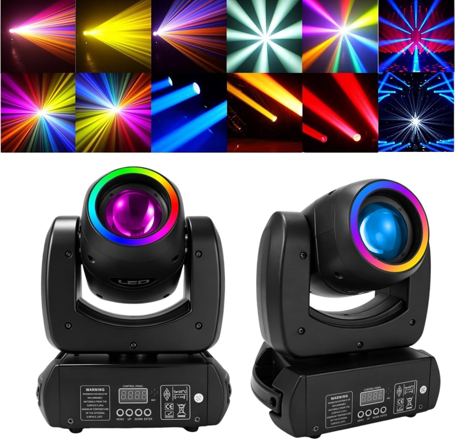 150W LED Moving Head DJ Light Rotating, 18 Facet Prism 8 Gobos 8 Colors Profe…