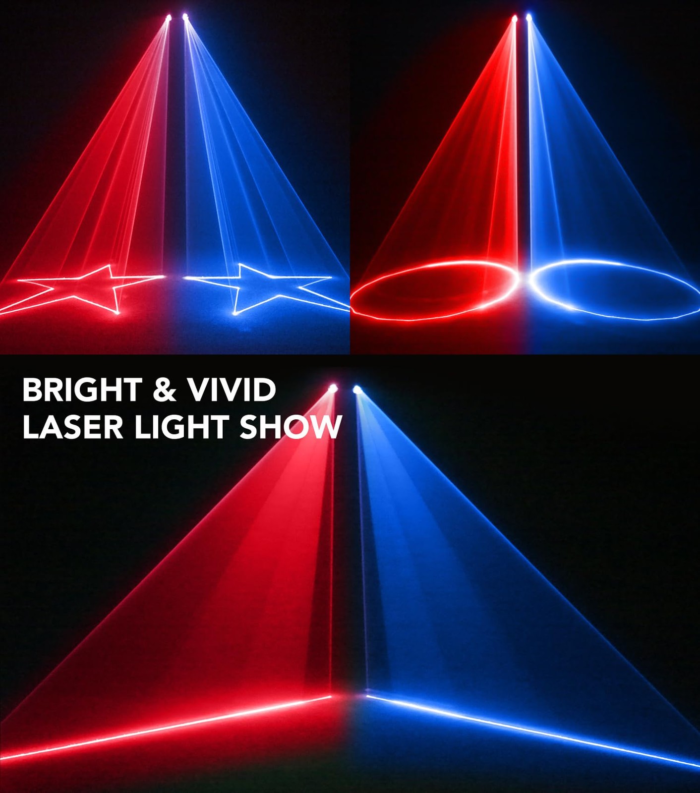 Laser Light Show Machine with 100 Patterns and Scanner Beam Effects