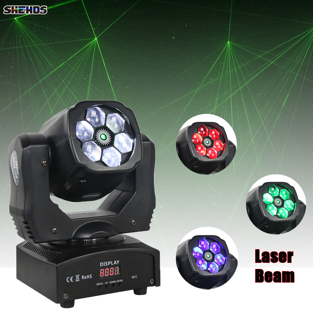 6x15W RGBW Bee Eye Laser Moving Head Stage Light DMX for KTV Culb Party 