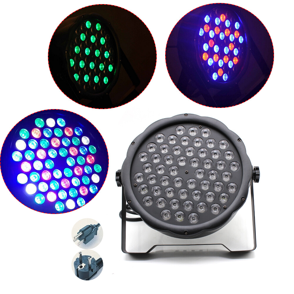 12Pc 54x3W LED Stage Par64 Light 162W DMX512 7CH RGBW Stage Washer Wedding DJ US