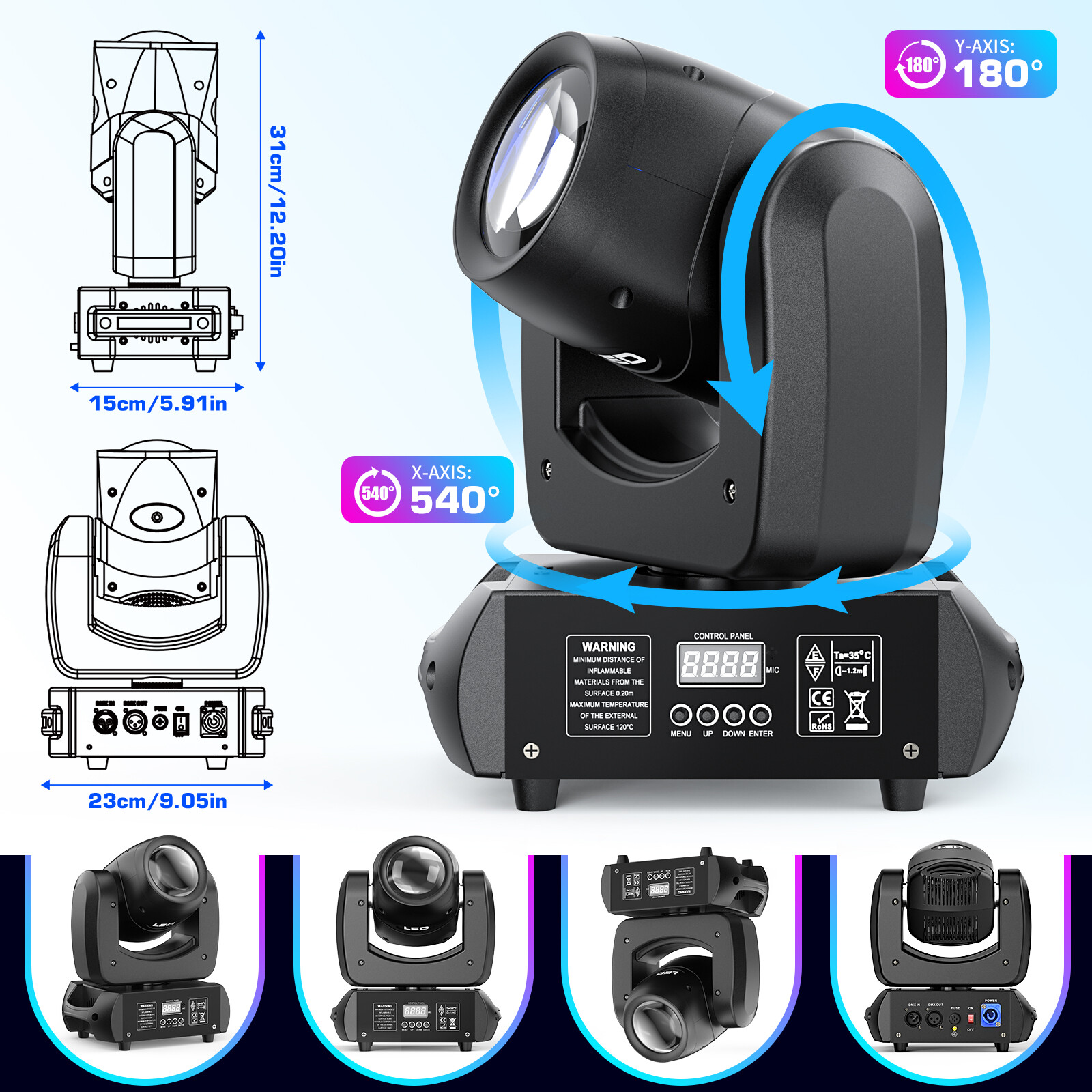150W 18Prism Moving Head Beam Light Mini Stage Light Effect DMX Disco DJ Show