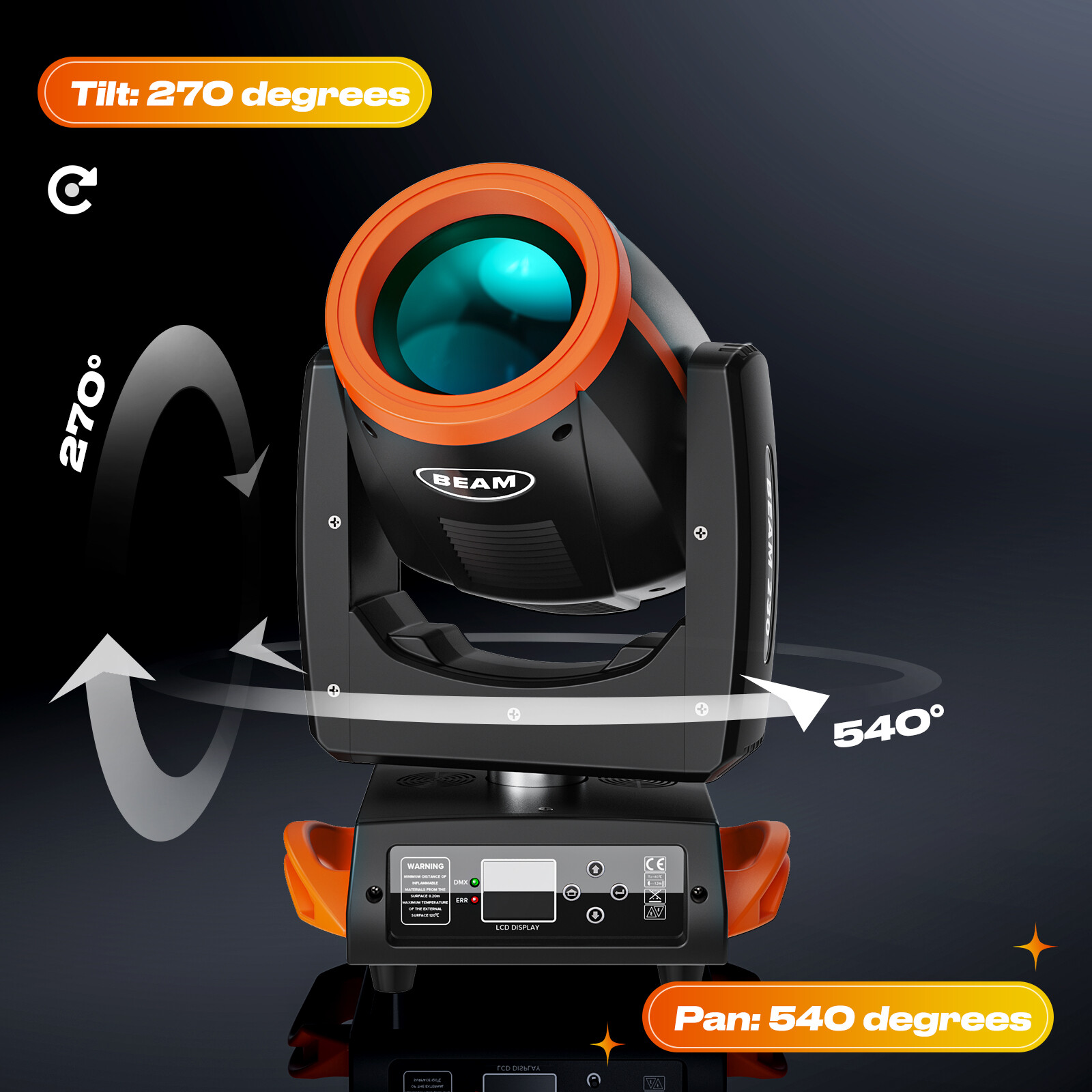 7R 230W Moving Head Beam Stage Lighting 17 Gobo Prism DMX 16CH Disco DJ Lighting