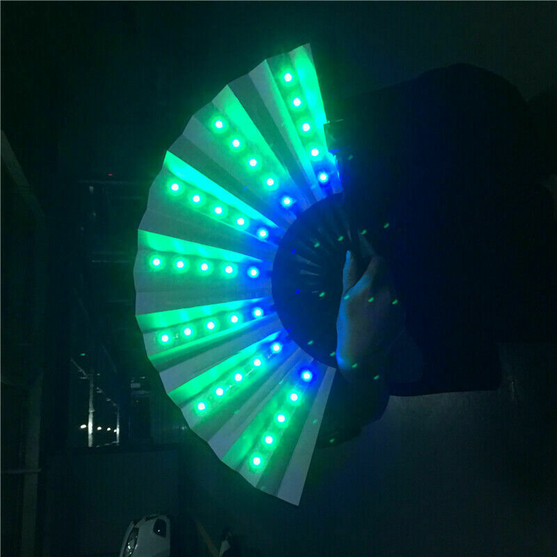 Hand Held Folding Fan LED Light Party Dancing Bar Luminous Color-changing Fan