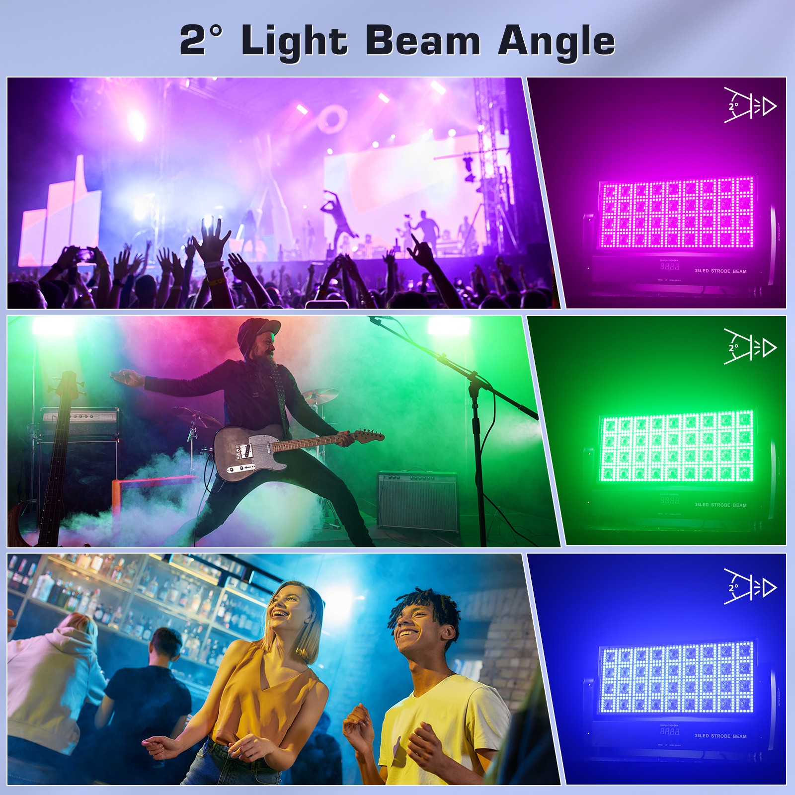 200W LED Strobe Wall Wash Light Stage Effect Beam Lights RGB DMX Party DJ Lights