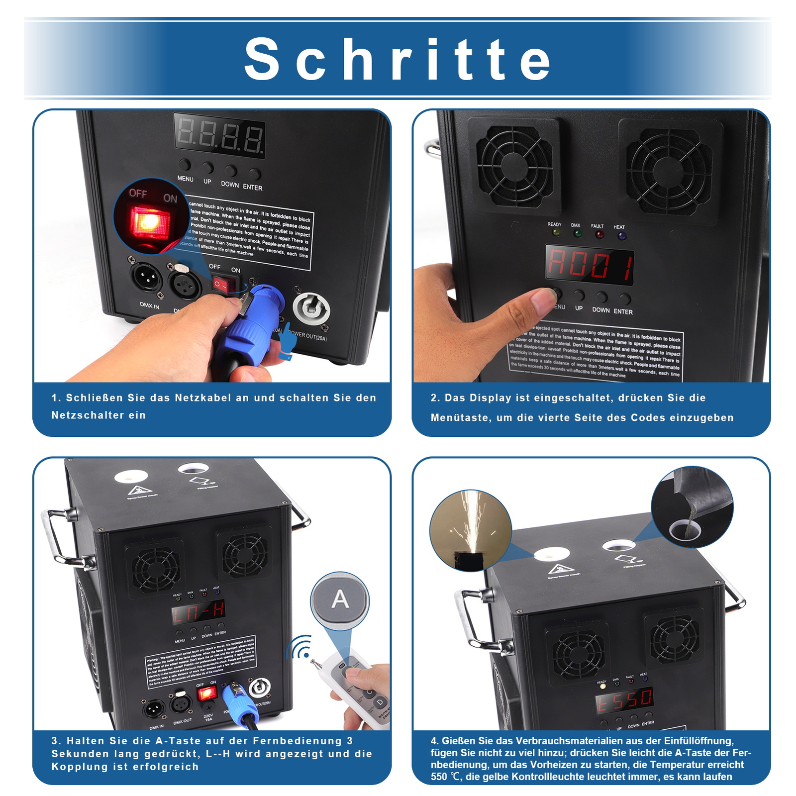 Cold Sparkler Machine 530W Spark Firework Machine DJ Disco Stage Effect Machine
