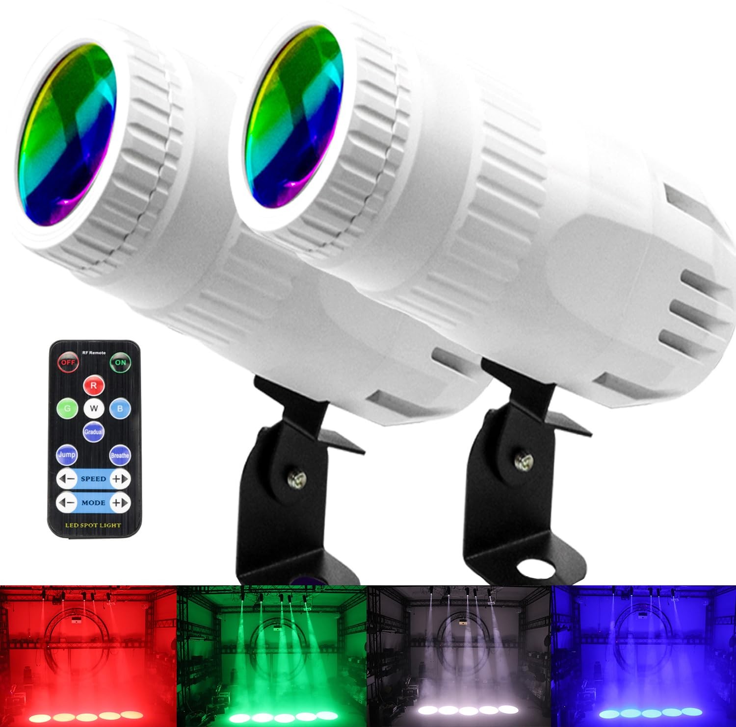 4 in 1 Small Spotlight Mini RGBW LED Beam Pinspot Stage Effect Light White