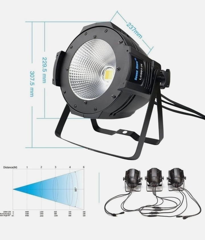 DMX Stage Lighting Kit 4Pack 100W COB LED Stage Light DJ Par Spotlight
