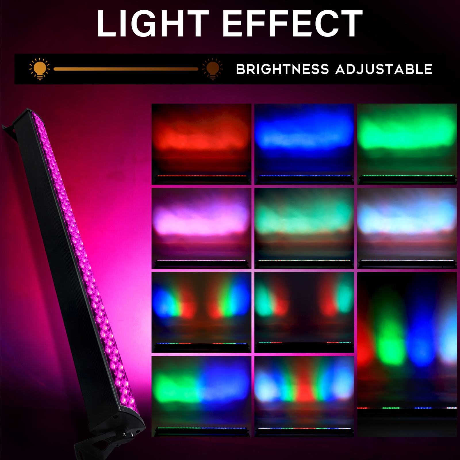 TCFUNDY 8PCS 252LED RGB Wall Wash Light Bar DMX Stage DJ Disco Beam Party Lights