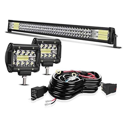 LED Light Bar 32 Inch 405W Triple Row Spot Flood Combo Offroad 32″ Light Bar