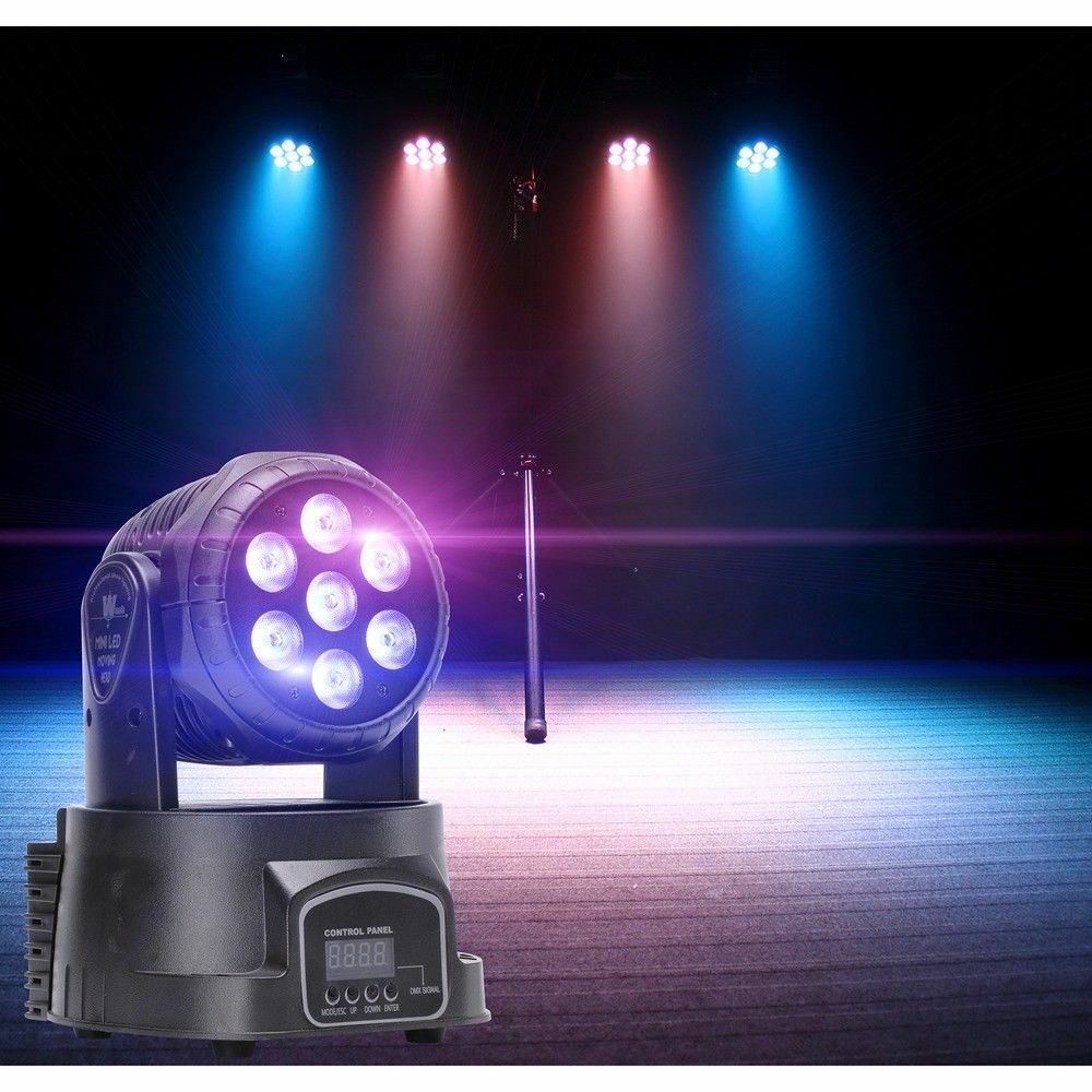 4PCS Moving Head Stage Lighting RGBW 7LED DMX Beam Bar DJ Disco KTV Party Light