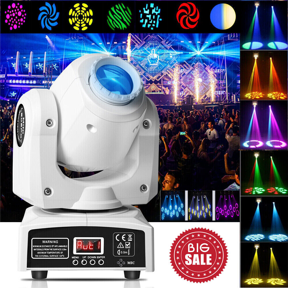 120W LED Moving Head Stage Light RGBW 8Gobo Spot Beam Disco DJ Show Lighting DMX