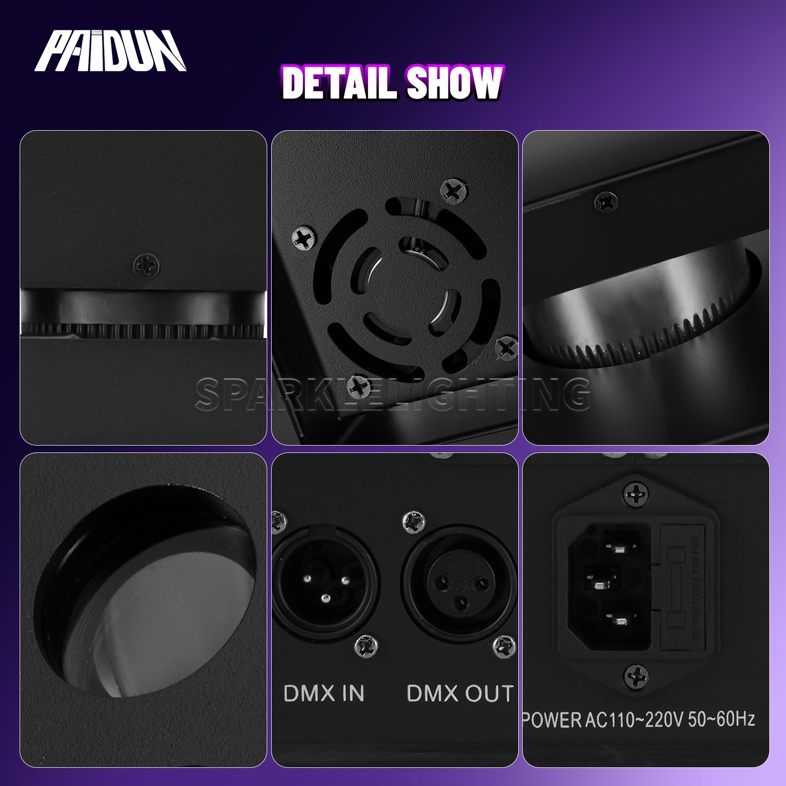 PAIDUN 6x500mw RGB 6 Eyes XYZ Axis Moving Head Laser Light Disco Bar KTV DJ Show