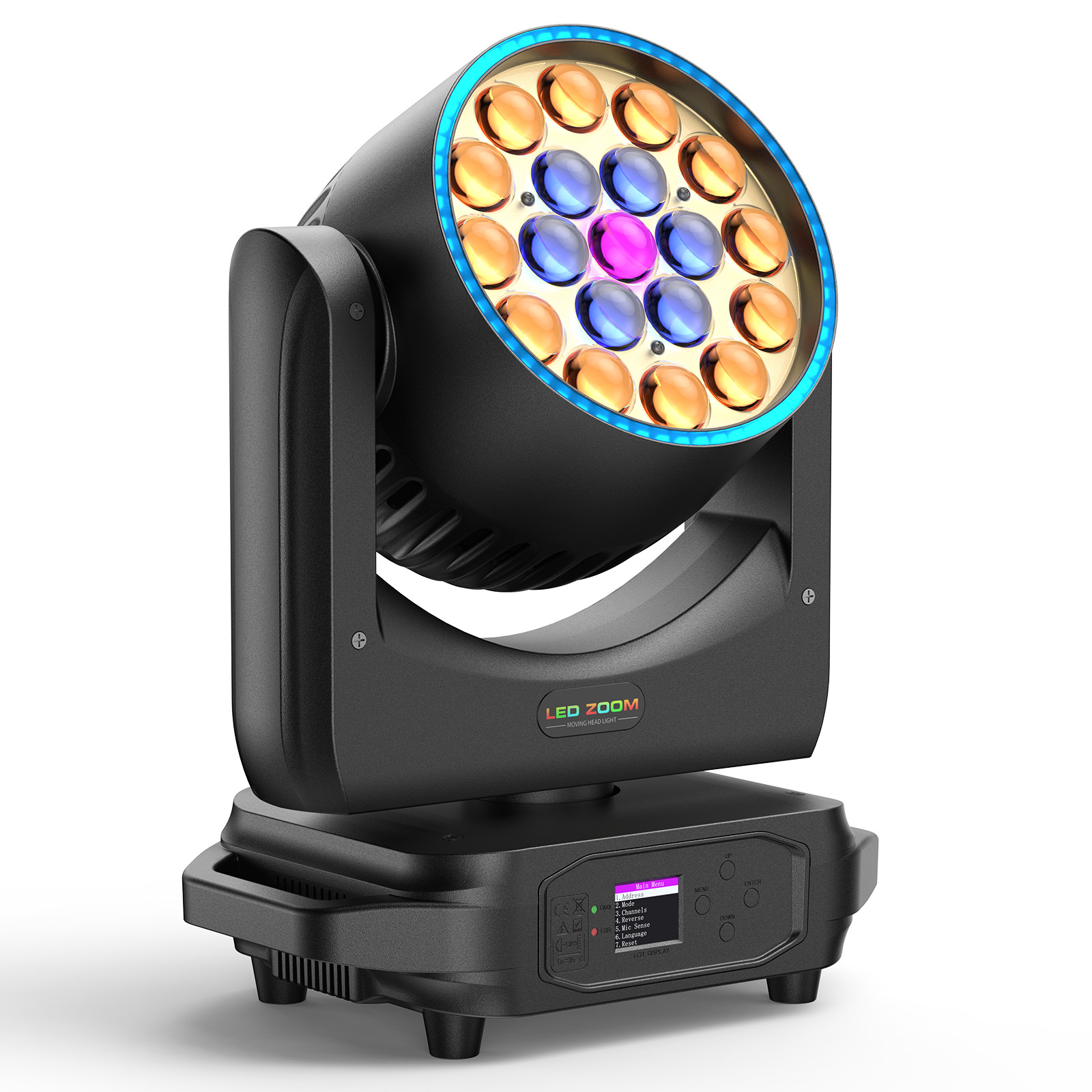 LED 19x20W Zoom Moving Head Stage Light RGBW DMX Beam Wash Lighting DJ Disco Bar