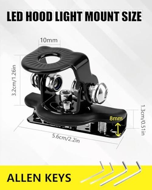 LED Light Bar Mounting Brackets, Universal Iron No-Drill Adjustable Ditch 2