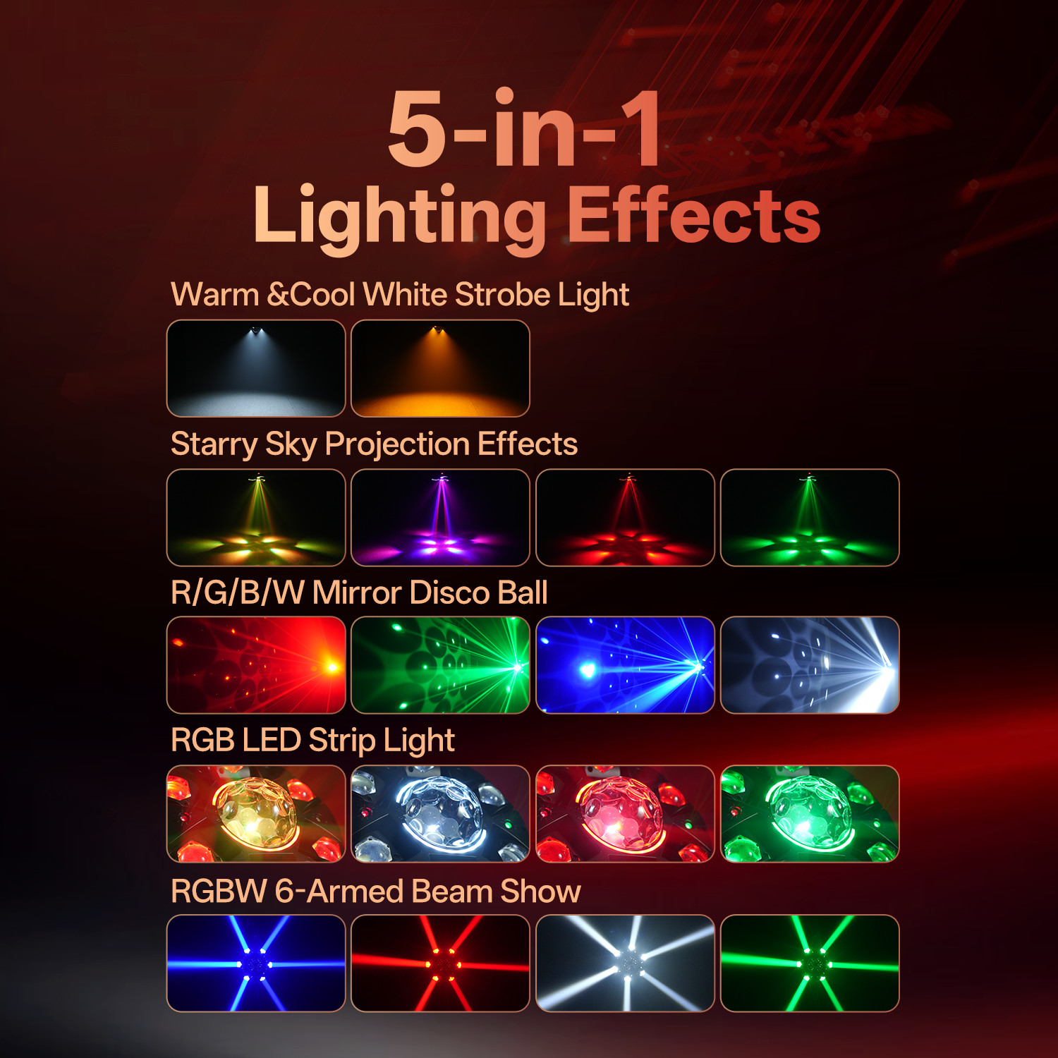 4x 120W Laser RGBW LED Moving Head Light Disco Stage Lighting Beam DMX Party DJ
