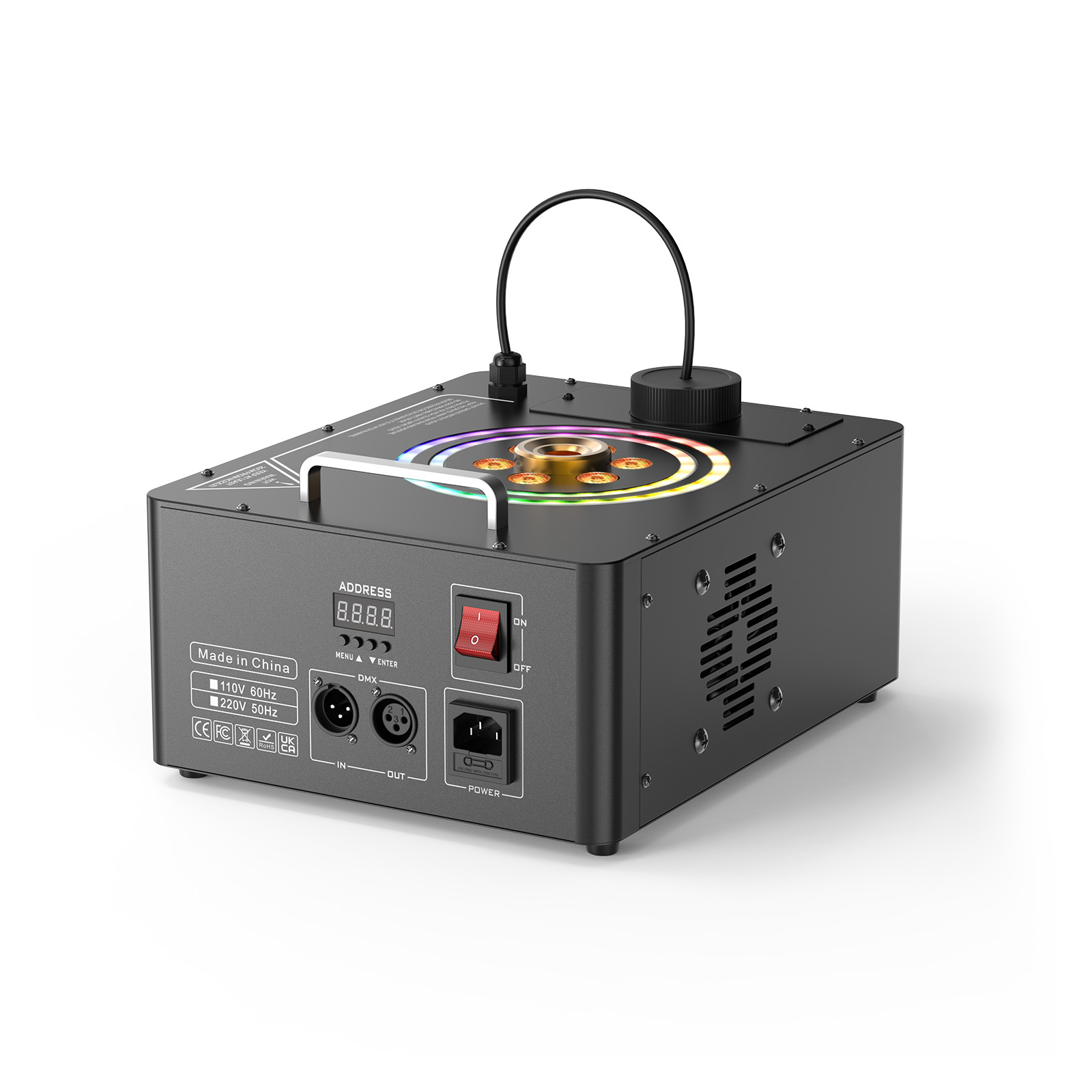 Remote Controlled 1500W Fog Machine RGB Smoke Fogger For Concert Stage Effect
