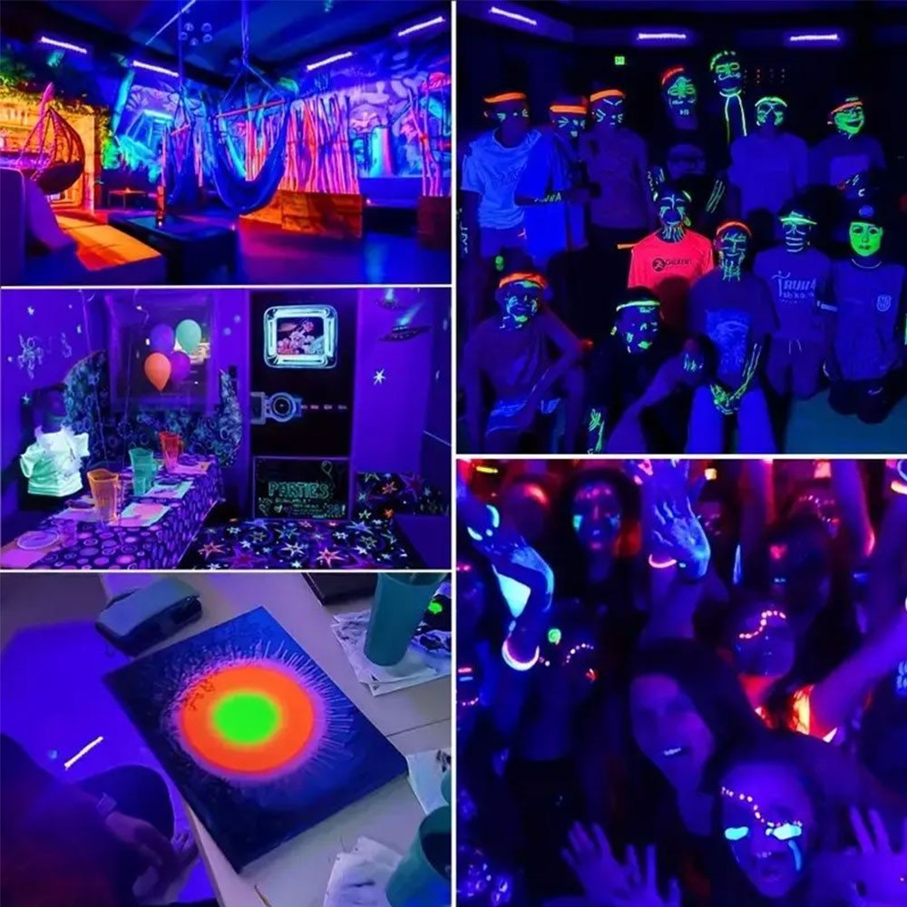 2PCS UV Black Light Bar Fixtures Ultraviolet Lamp Strip US Plug DJ Party Club