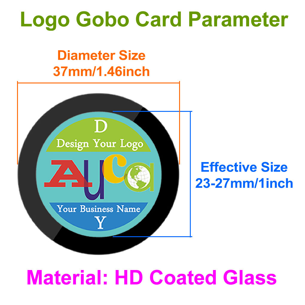 Custom Design 37mm/1.46″ Flag Gobo Card for Advertising Logo Projector AD Lights