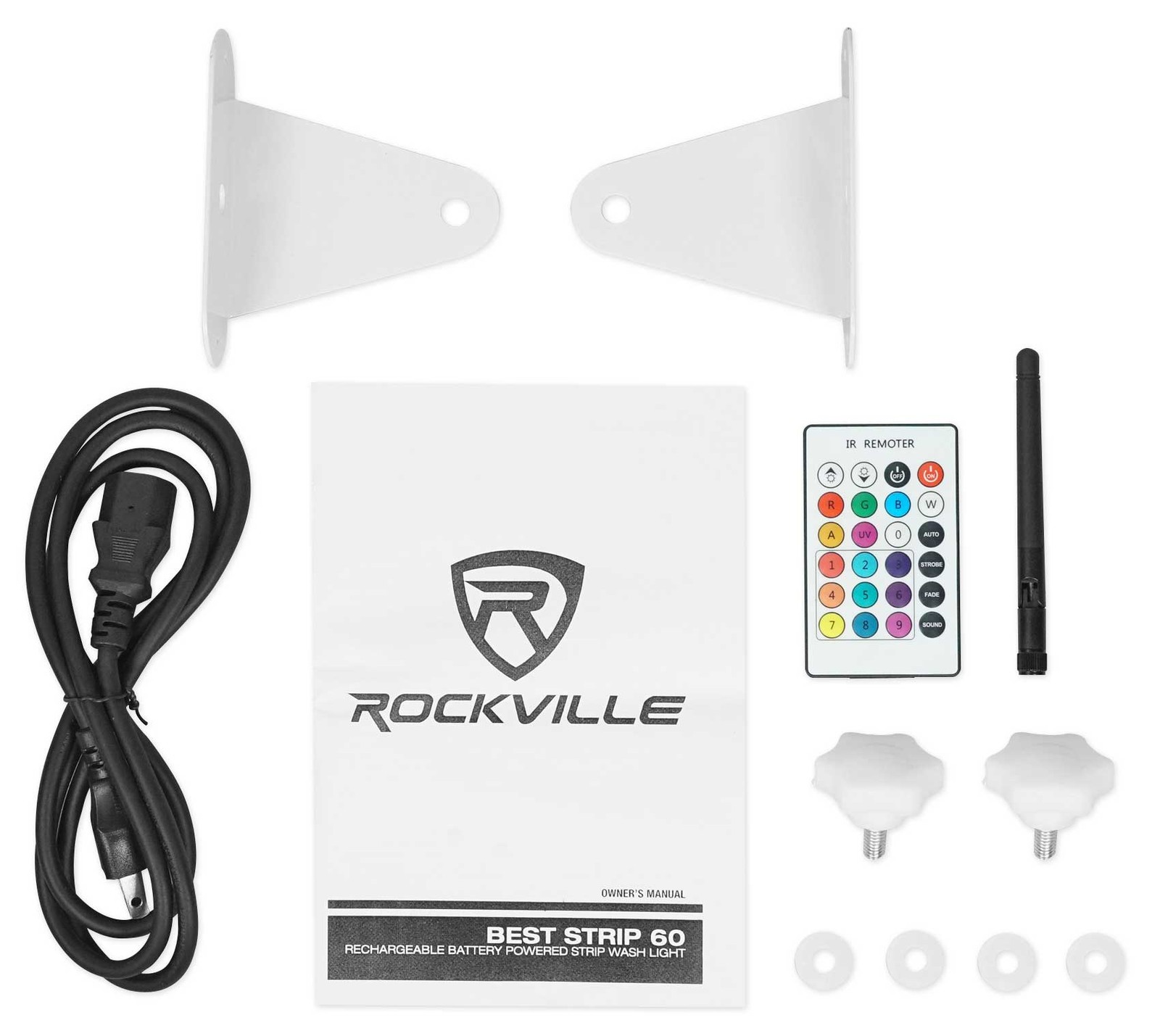 (8) Rockville BEST STRIP 60 White Light Bars+384 Ch. Wireless DMX Controller