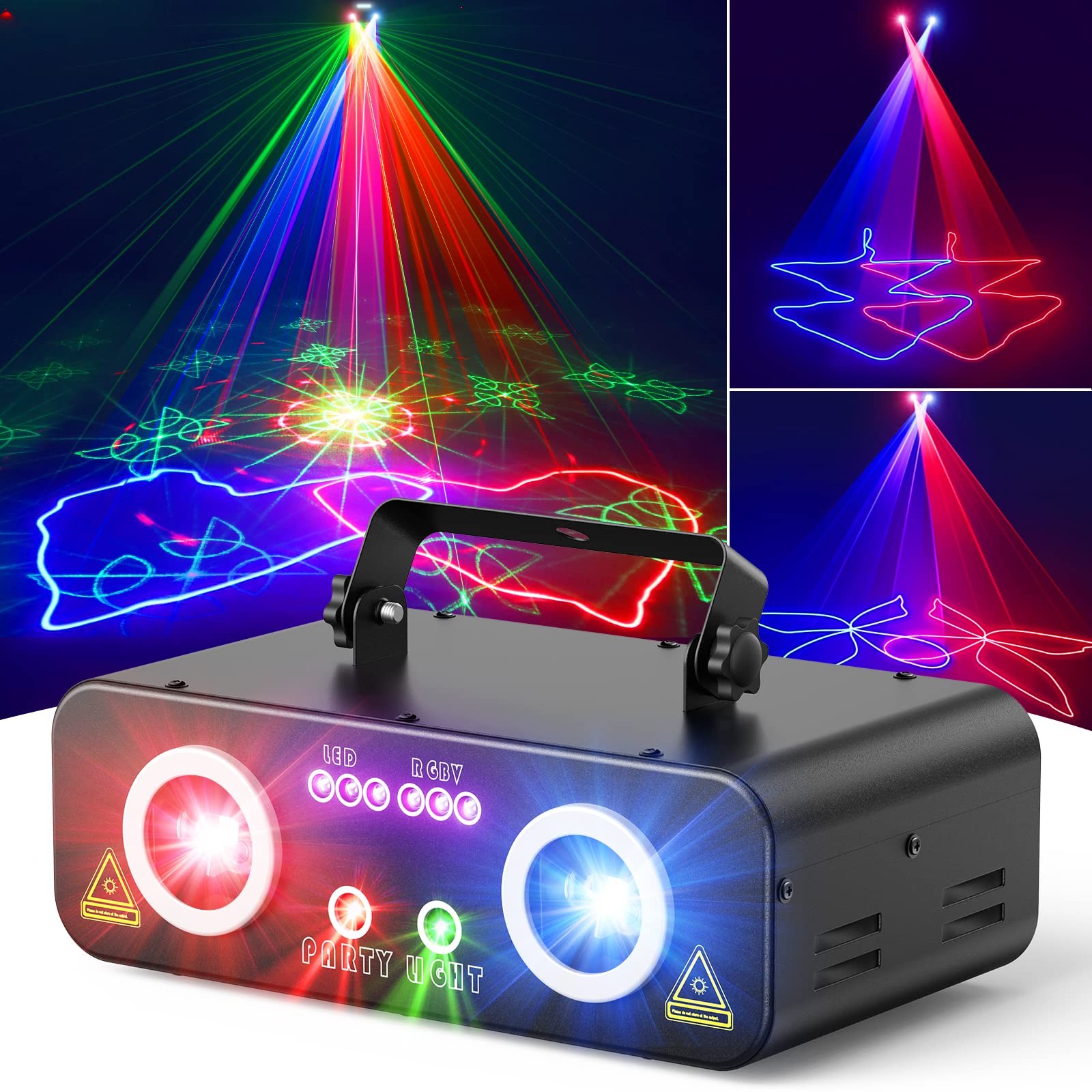 Laser Light Show Machine with 100 Patterns and Scanner Beam Effects