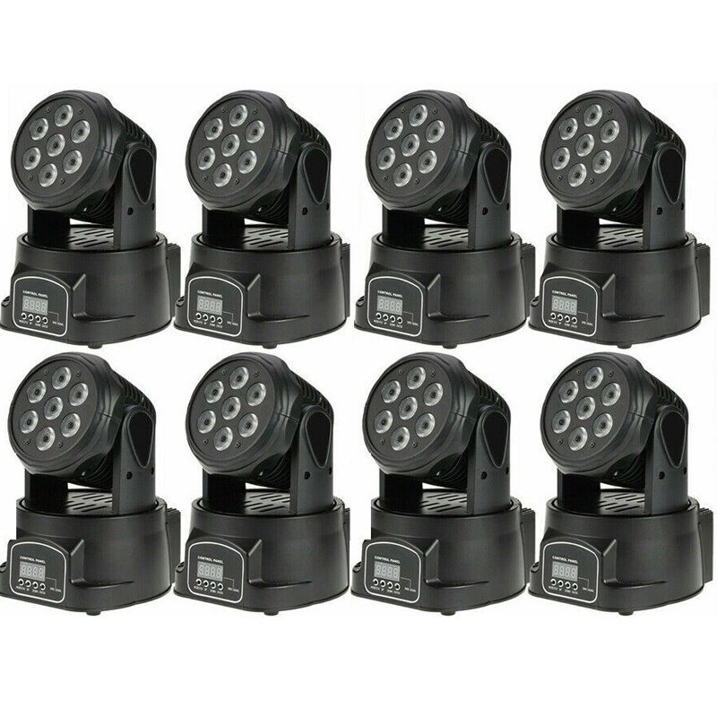 105W Moving Head Stage Lighting RGBW Wash 7LED 9/14CH DMX Light DJ Club Disco