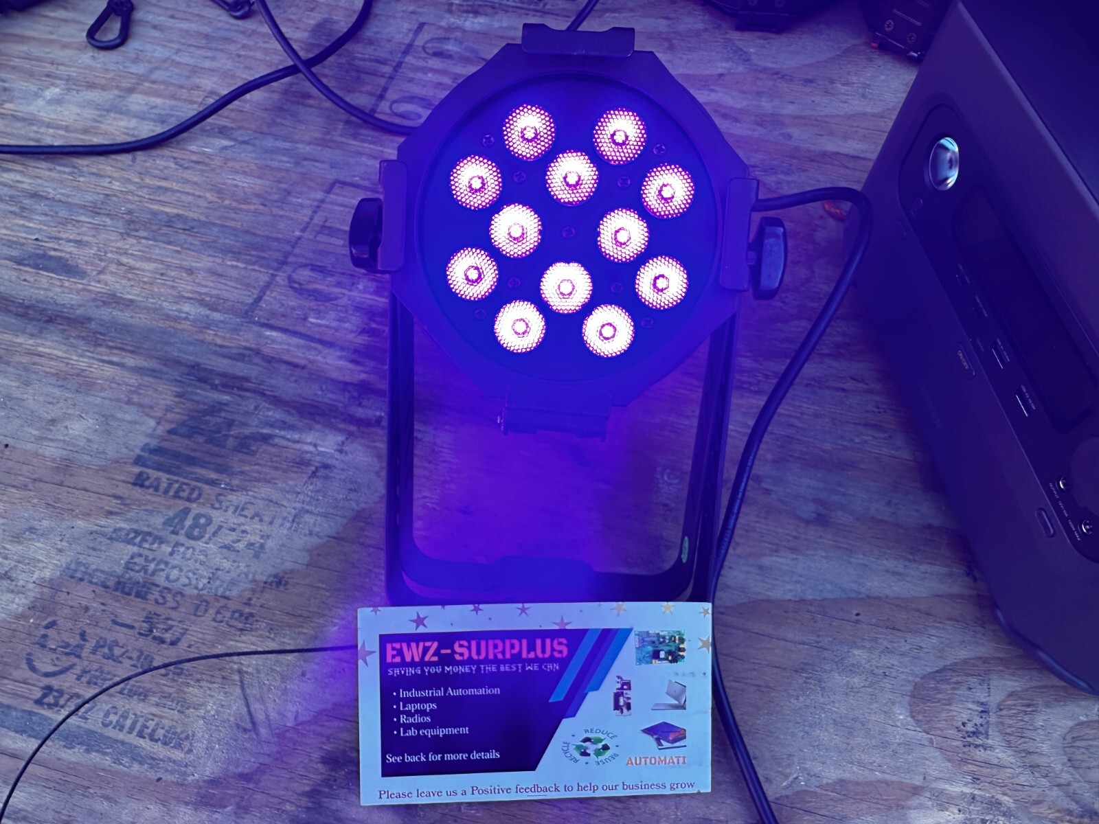 ONE ELATION OPTI30UV PROFESSIONAL PAR 30 ULTRAVIOLET LED LIGHTS 100-240V TESTED