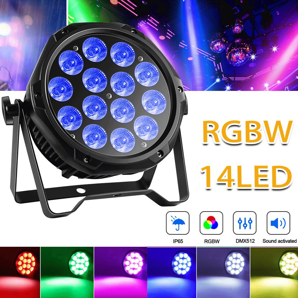 14 LED RGBW Par Light Waterproof IP65 210W Stage DJ Wash Lighting Outdoor/Indoor