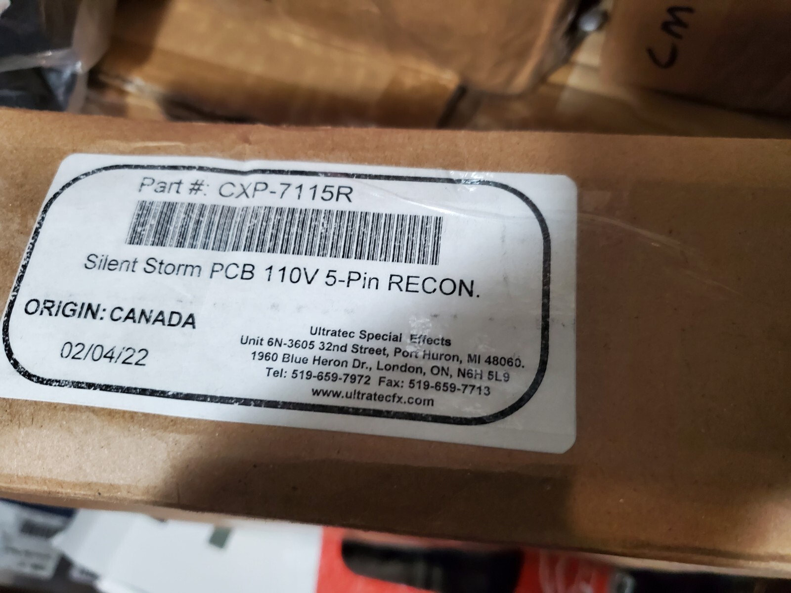 Silent Storm PCB CXP-7115R DMX Snow Machine 110V 5-pin Recon Control Board