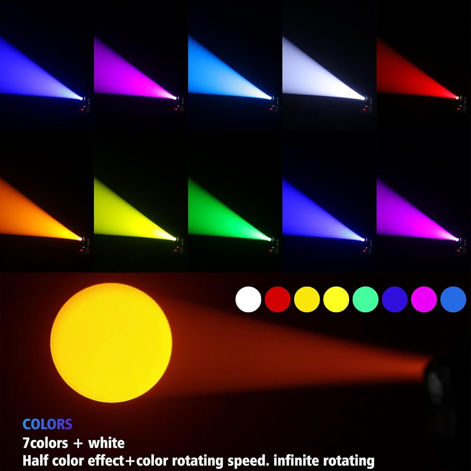 Moving Head DJ Lights 75W Stage Lights DMX Light 8 Gobos 8 Colors Spotlights …