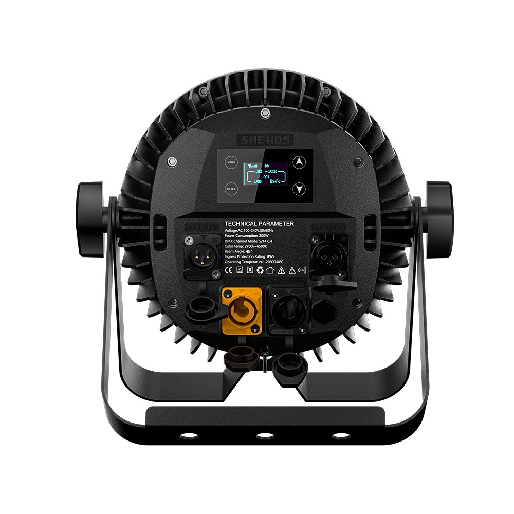 SHEHDS Upgrade version 18x12W RGBWA+UV 6in1 Waterproof IP65 Outdoor LED Flat Par