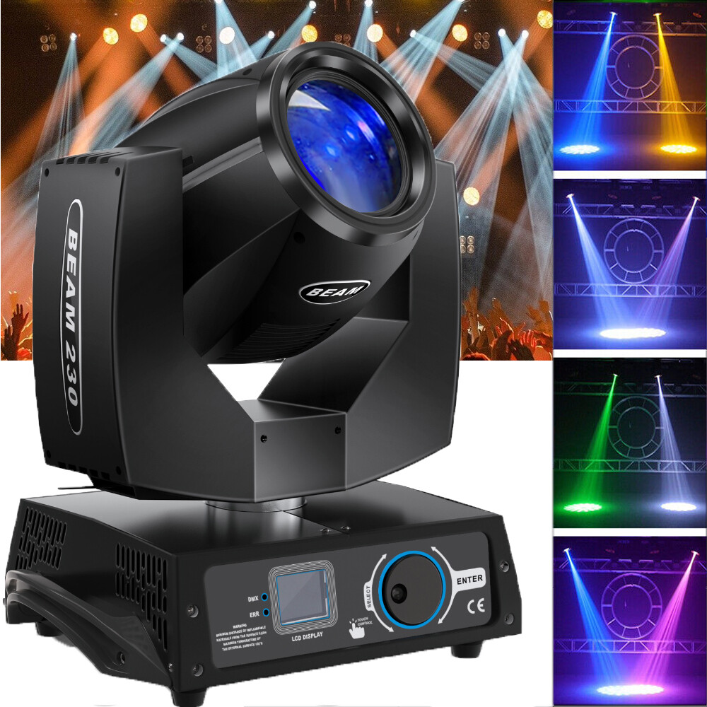 7R 230W LED Moving Head Beam Light 17 Gobo 8 Prism DJ Party Club Stage Lighting