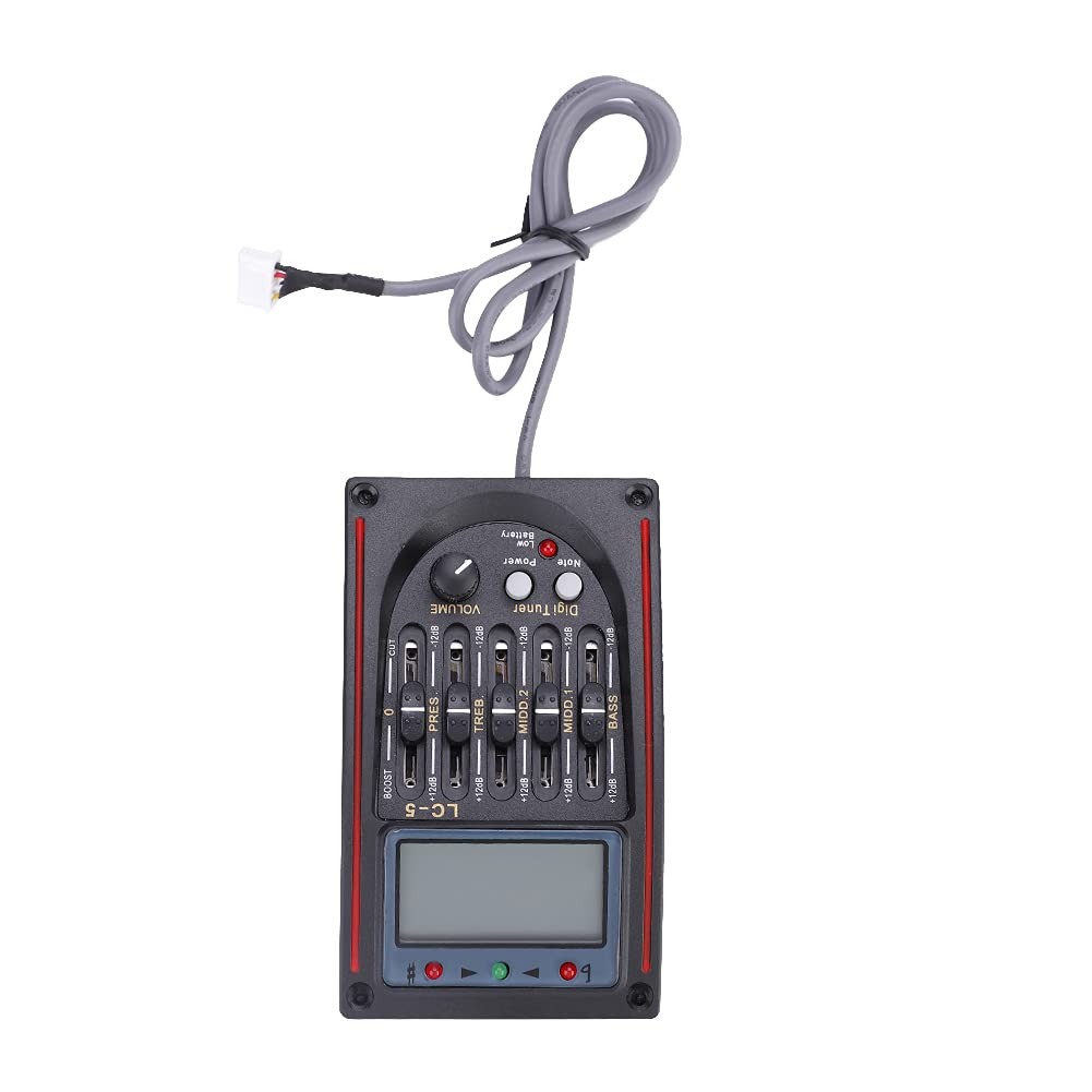 Pickup Guitar Preamp, LCD 5-Band Acoustic Guitar Preamp EQ LC-5 Equalizer Pie…