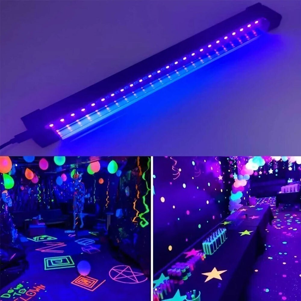 2PCS UV Black Light Bar Fixtures Ultraviolet Lamp Strip US Plug DJ Party Club US