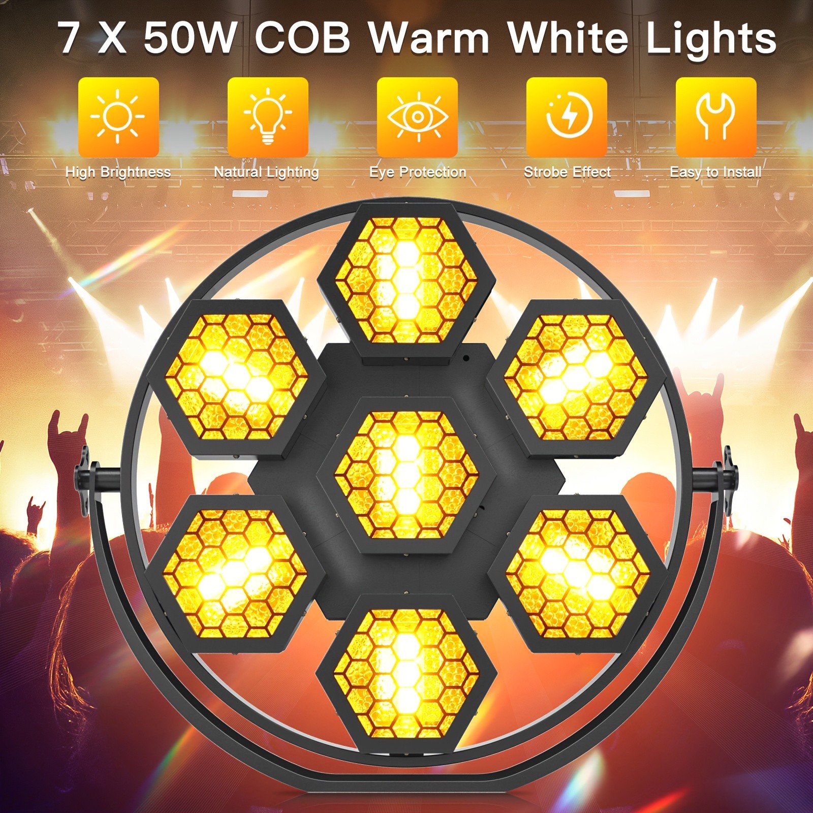 1/2PCS 200W Retro 7x30W COB RGB Blinder Stage Light DMX DJ Party