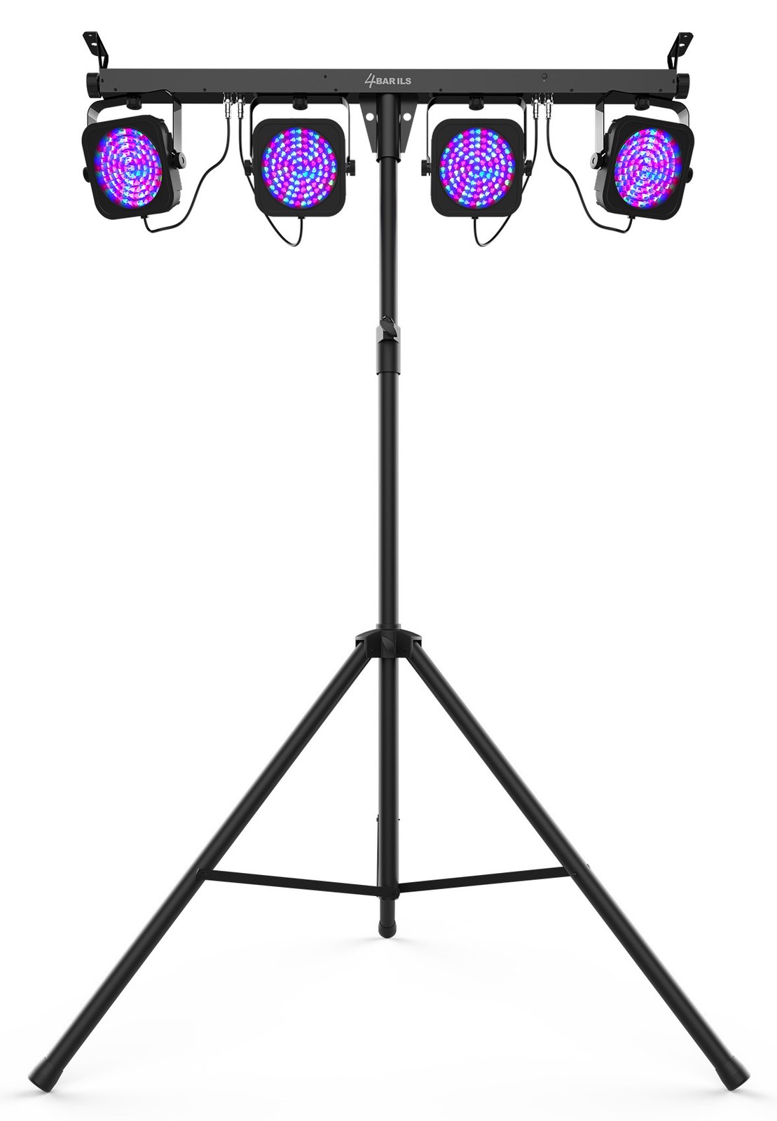 2 Chauvet DJ 4BAR ILS Wash Lighting Kits 8) Par Lights+Tripods+Footswitches+Bags