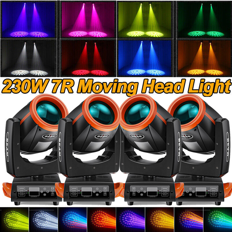 230W 7R 8Prism Stage Lights DMX LED Beam Moving Head Light DJ Disco Party w/Case
