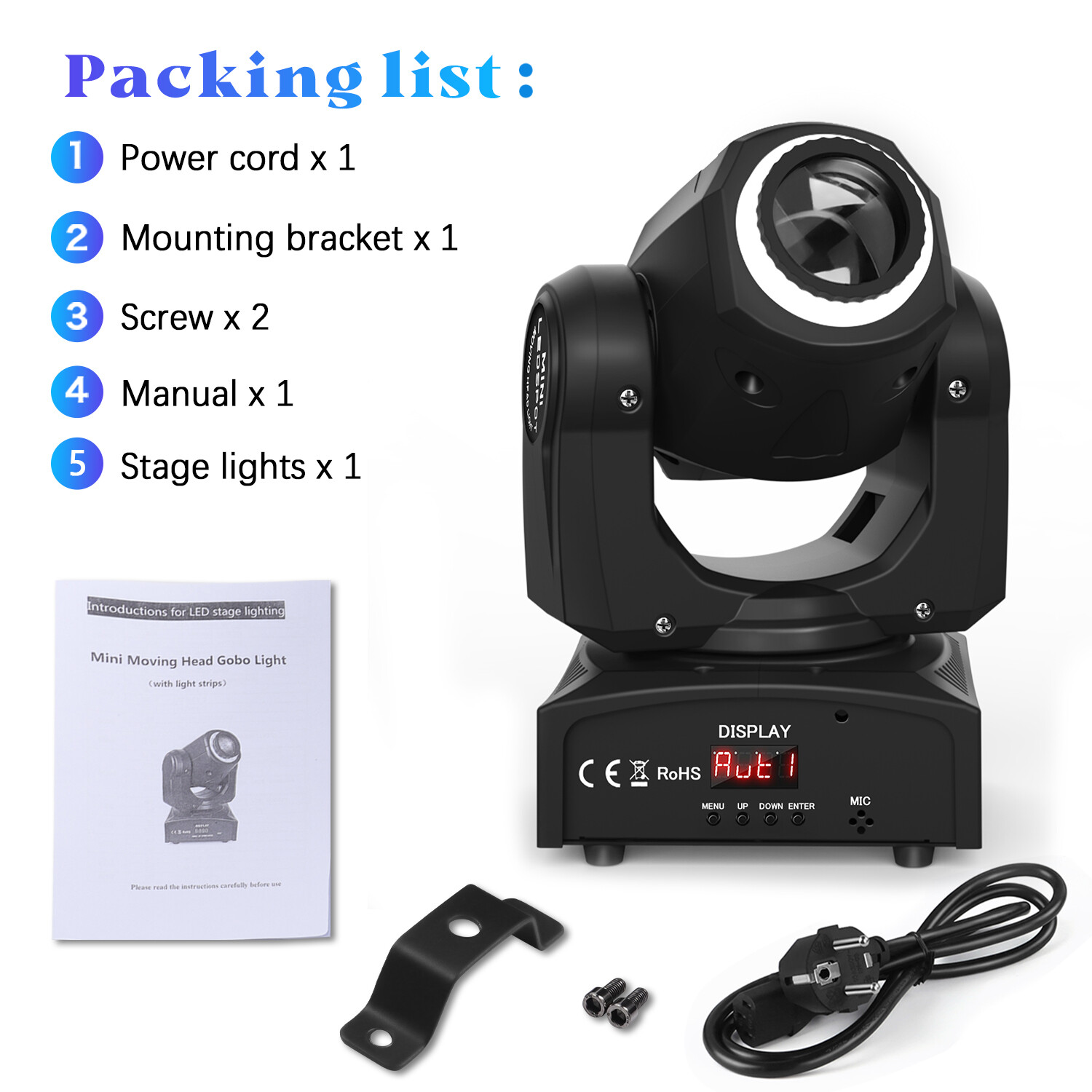 50W LED Moving Head Light DJ Lights Stage Lighting With 8 Gobo By DMX Sound