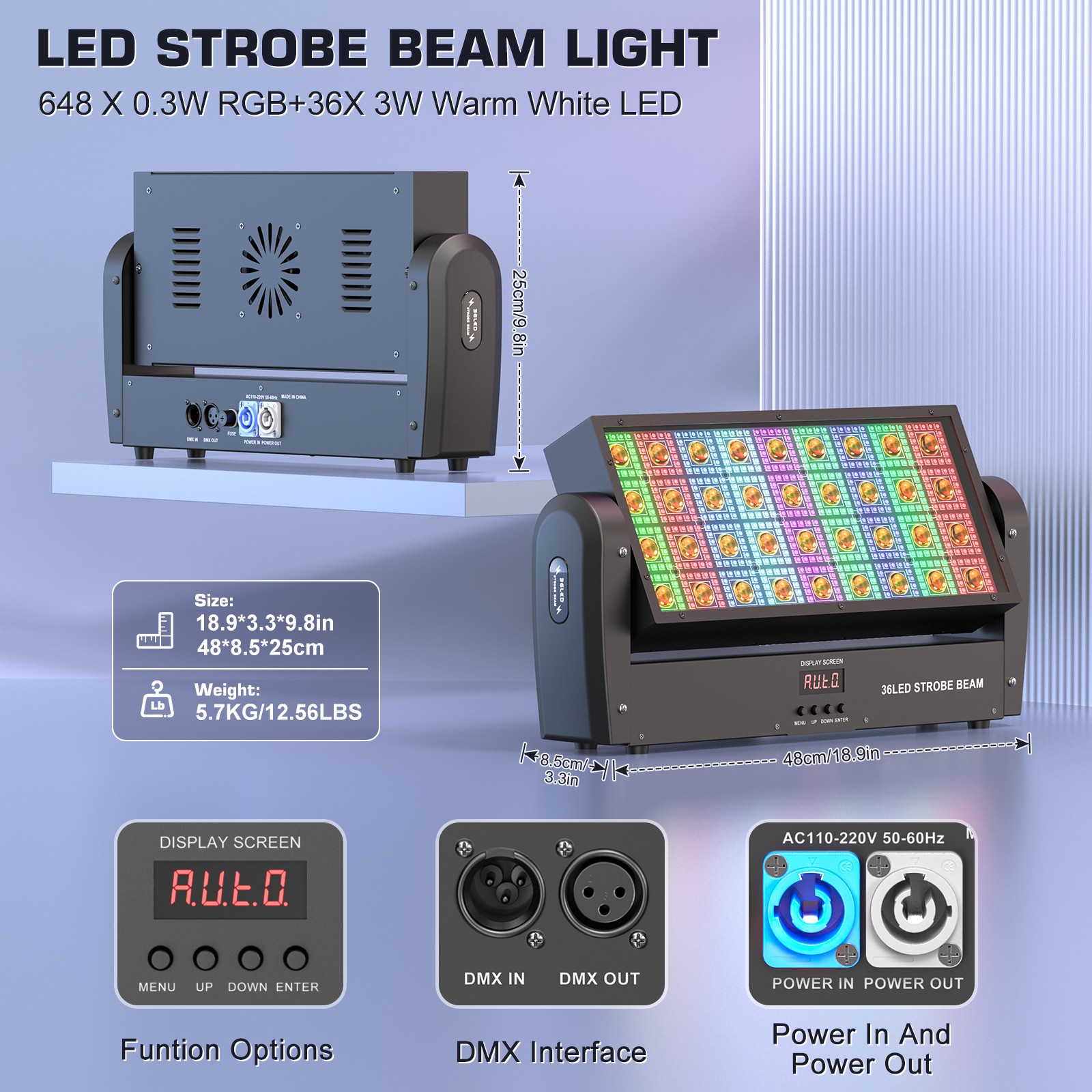 220W LED RGBW Wall Washer Light Strobe Light DMX DJ Party Party Stage Lighting