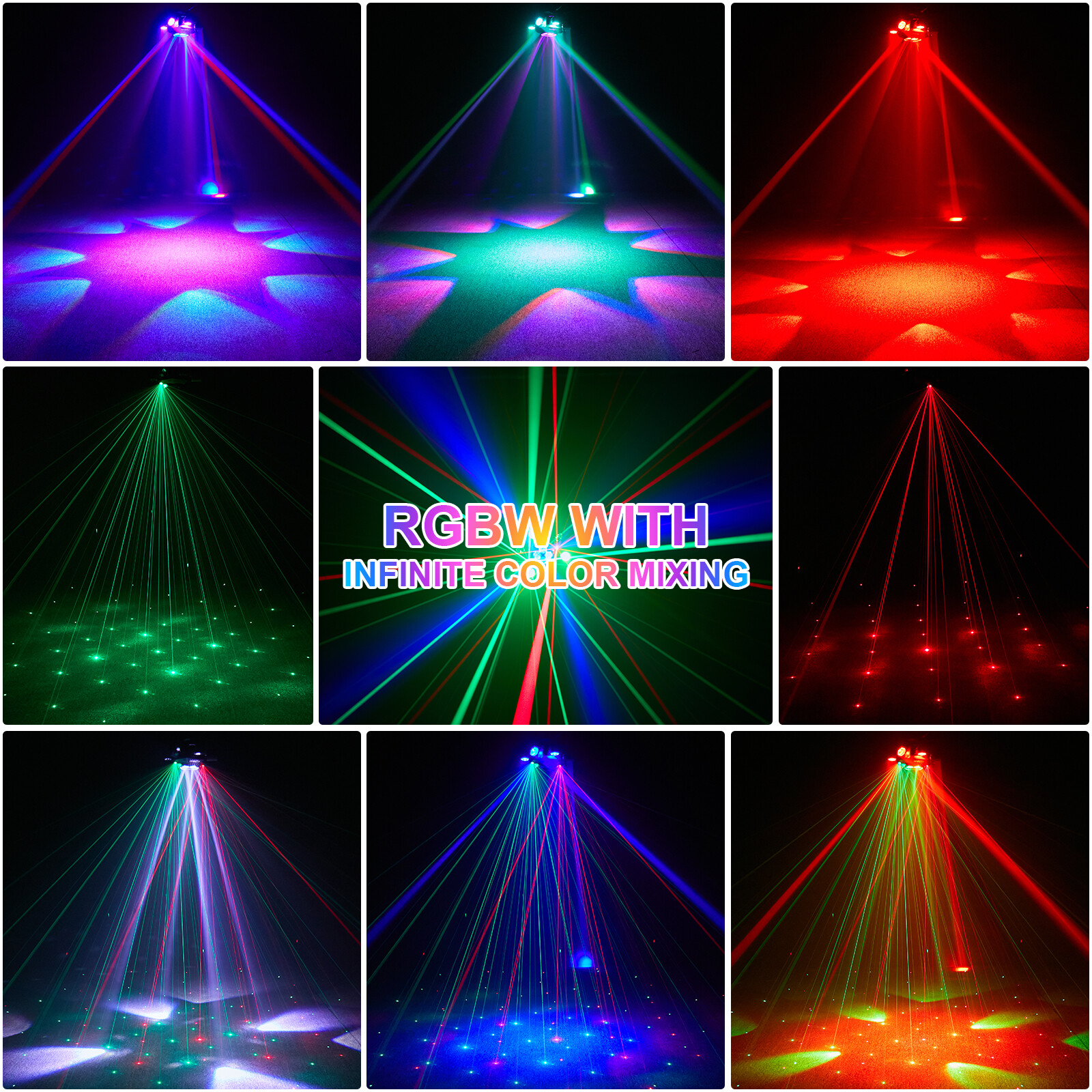 6 Arms Bee Eyes RGBW LED Moving Head Light DMX Laser DJ Effect Stage Light Disco