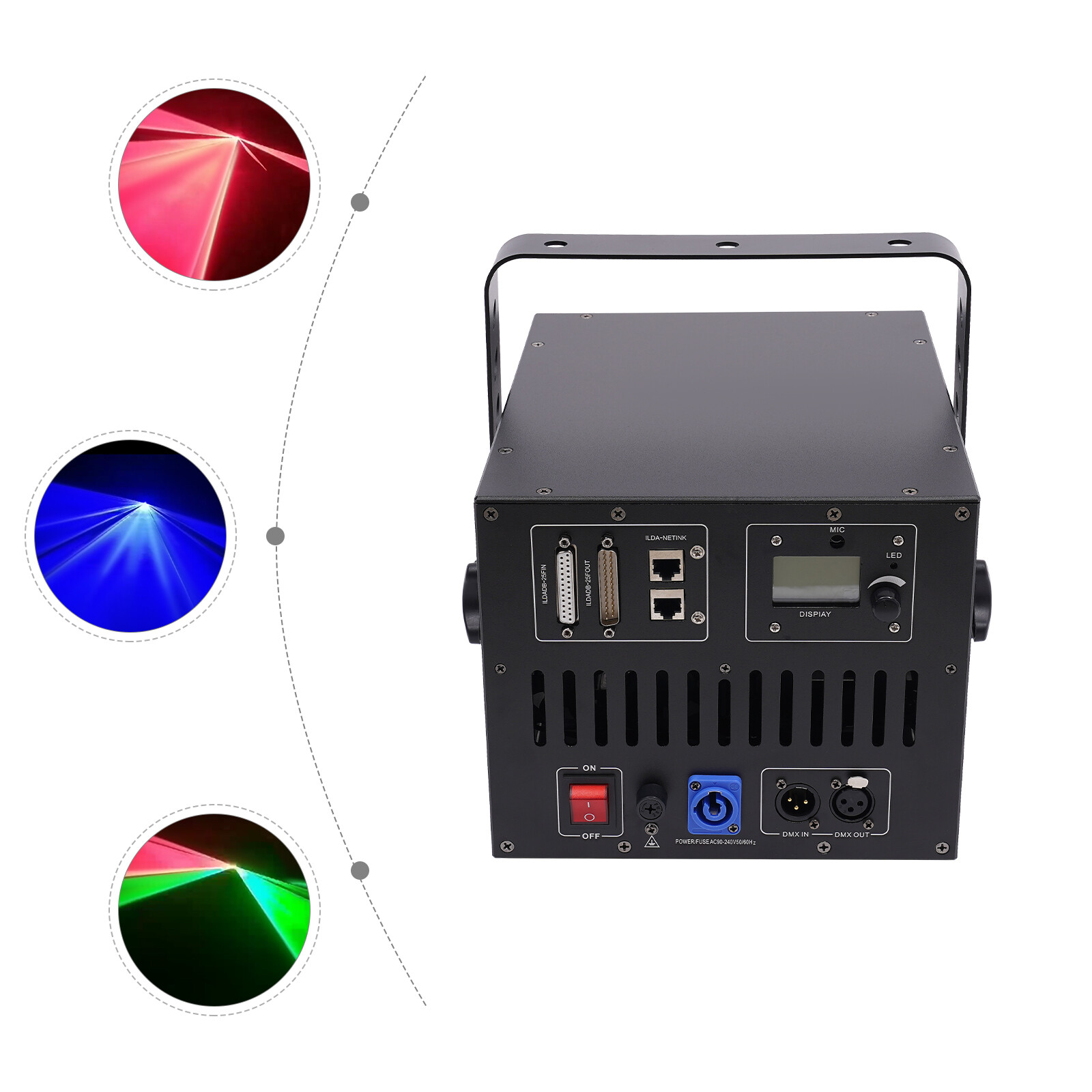 RGB DMX Stage Laser Light DJ KTV Club Party Stage Light ILDA LCD 30KPPS 10 W