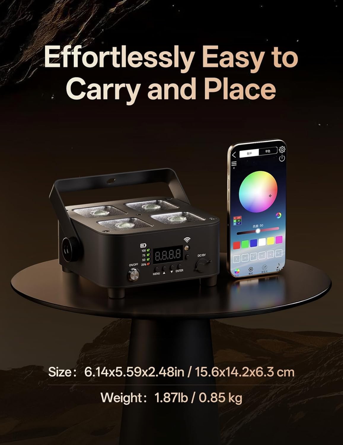 Wireless Rechargeable Stage Lights, 5200mAh Par Lights, 40W RGBW+UV Uplight, …